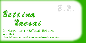 bettina macsai business card